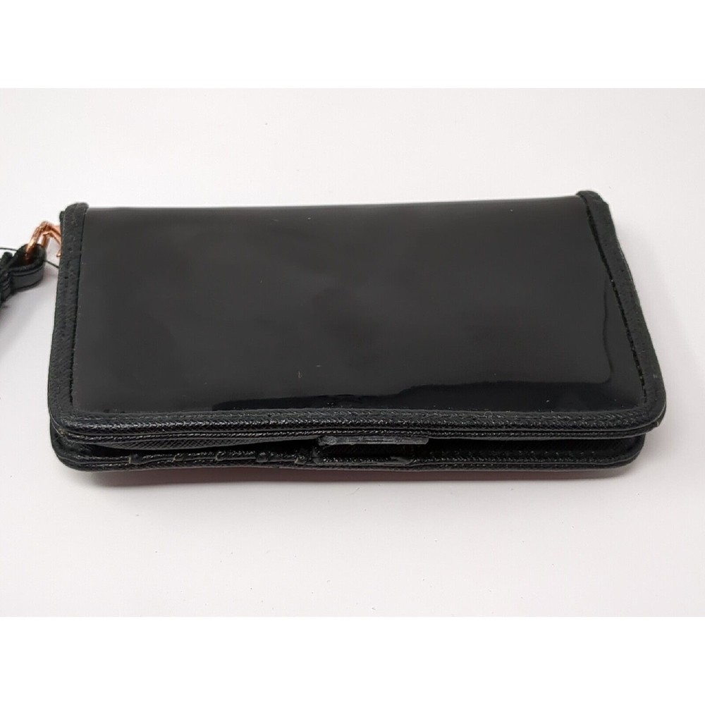 Ted Baker Bow Vinyl Patent Leather Black Purse Wallet VTG - Picture 5 of 8